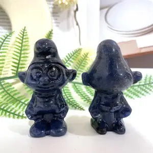 IG Crystal 2Counts Smurf Crystal Sodalite Healing Stone Home Decoration