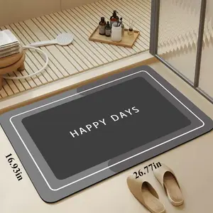 [2025 New] Bathroom Diatomite Mat  Dimensions:16.93in*26.77in - Super Absorbent & Quick-Dry, Anti-Slip Shower Floor Mat for Bathroom/Toilet, Eco-Friendly Home Carpet accessories set Light Geometric