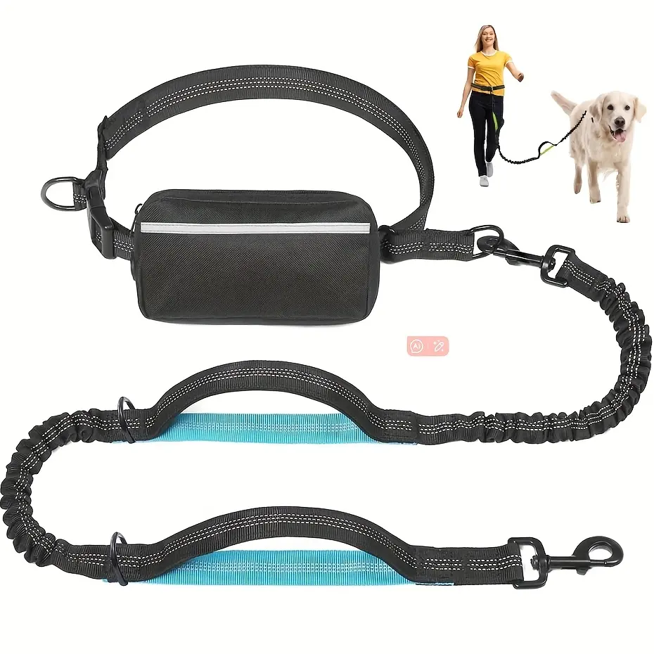 Adjustable Nylon Fabric Dog Leash for Medium-Large Dogs - Full Freedom for Running/Jogging, Ideal for Training & Walking, Leashes, Free Running, Allows You To Fully Enjoy Free Running