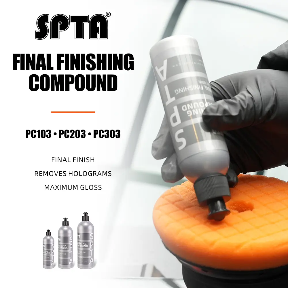 SPTA Water-Based Biodegradable Final Finishing Rubbing Compound - Car Paint Care Product, 2500 Grit Aging Layer & Swirl Mark Remover, Double Sealing Mouth (Leak-Proof), Fast Action, Gloss Boost, Convenient, No Dusting, Creates High Gloss
