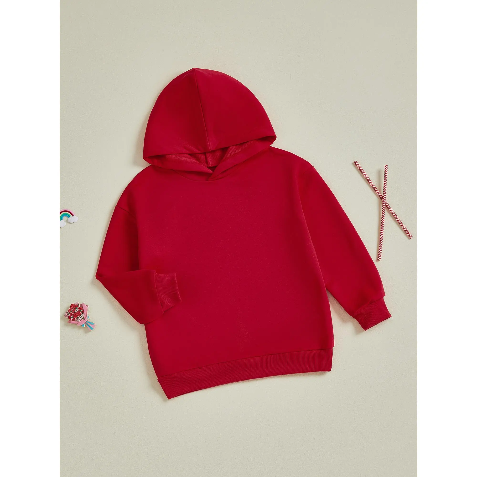 Kids' Long Sleeve Boys' Hoodies & Sweatshirts, Fall Stylish Loose-Fit Solid-Color Pullover for Little Boys and Girls