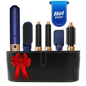 1 Box 5 In 1 Hair Dryer Brush New Fashion Women's Hair Beauty Tools Blow Dryer Curling Iron with Automatic Hair Curler, Hair Straightening Brush, Fast Heat Hair Blower, Hot Air Brush with Gift Box, Best Gift for Friends Families, Hair Straightener Set