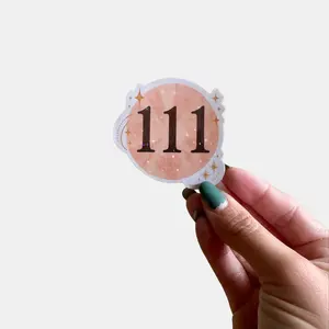 Angel Number Stickers (111–999) | Waterproof Boho Vinyl Stickers for Journals, Laptops & Water Bottles