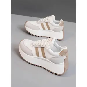 Women's Colorblock Sneakers, Spring Autumn Breathable Mesh Thick Sole Height Increasing Casual Sports Trainers, Comfortable Daily Walking Shoes
