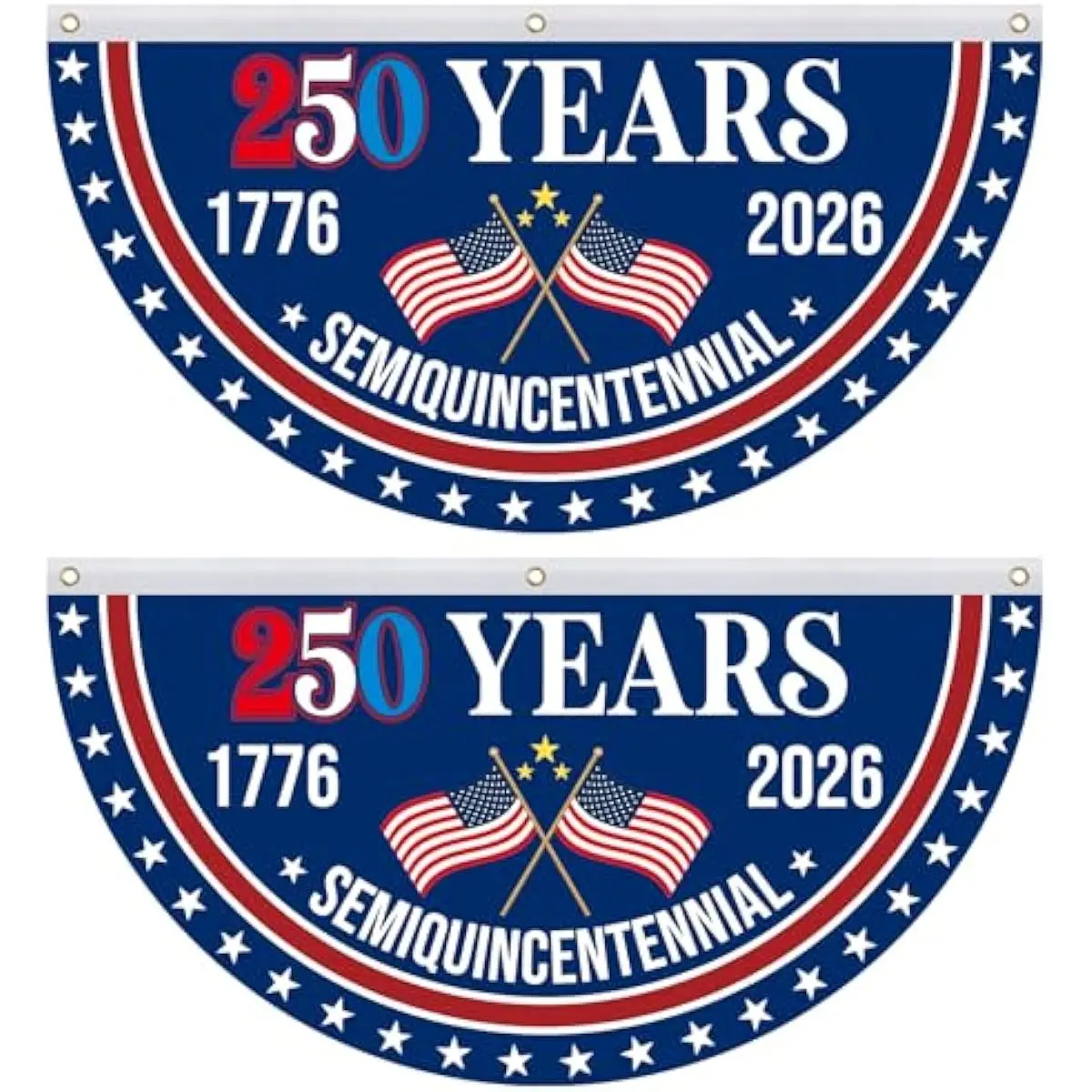 4th of July American Flag Bunting Heavy Dth of July Patriotic Bunting - American Flag Bunting 1.5 X 3 Ft, 250 Years American Flag, 4th of July Party Decorations, 1776-2026 250 Year American Anniversary Flag Indoor Outdoor Hanging Decor-2PCS
