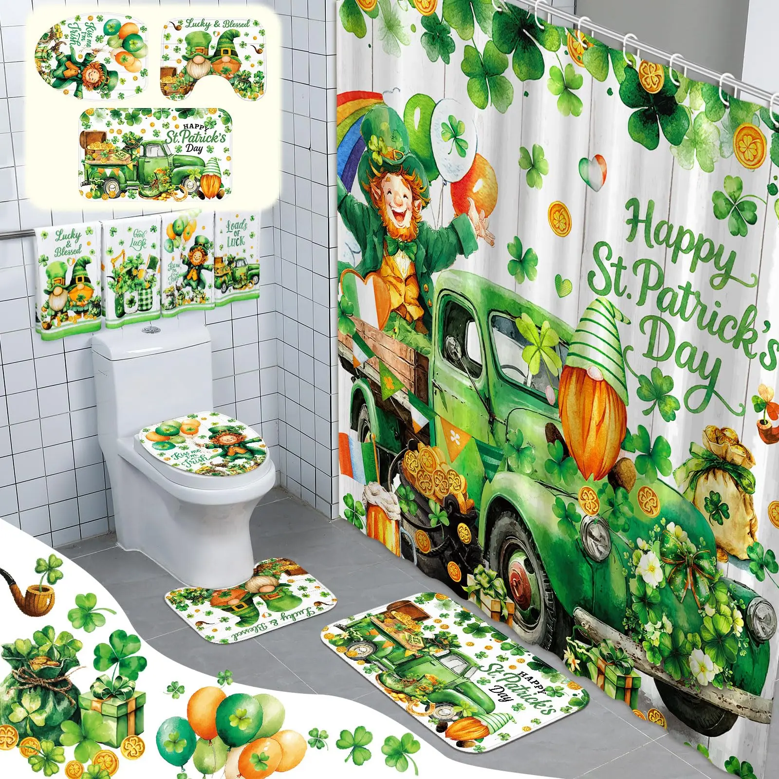 8Pcs, Truck, St. Patrick's Day