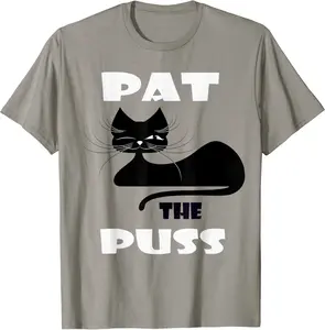 Pat the Puss Black Cat Winking Kitty Pet Cat T Shirt - Jatinderpa Shop 56OB07P7BX4XB