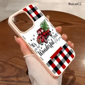 Premium Magnetic Phone Cases for iPhone11/12/13/14/15/16//17/Air/promax/Plus Truck with a Christmas Tree y2k cased MagSafe Ready, Anti-Fall, Springtok and Ultra-Thin Design | Perfect for Everyday Use Protector Aesthetic Screen Protector