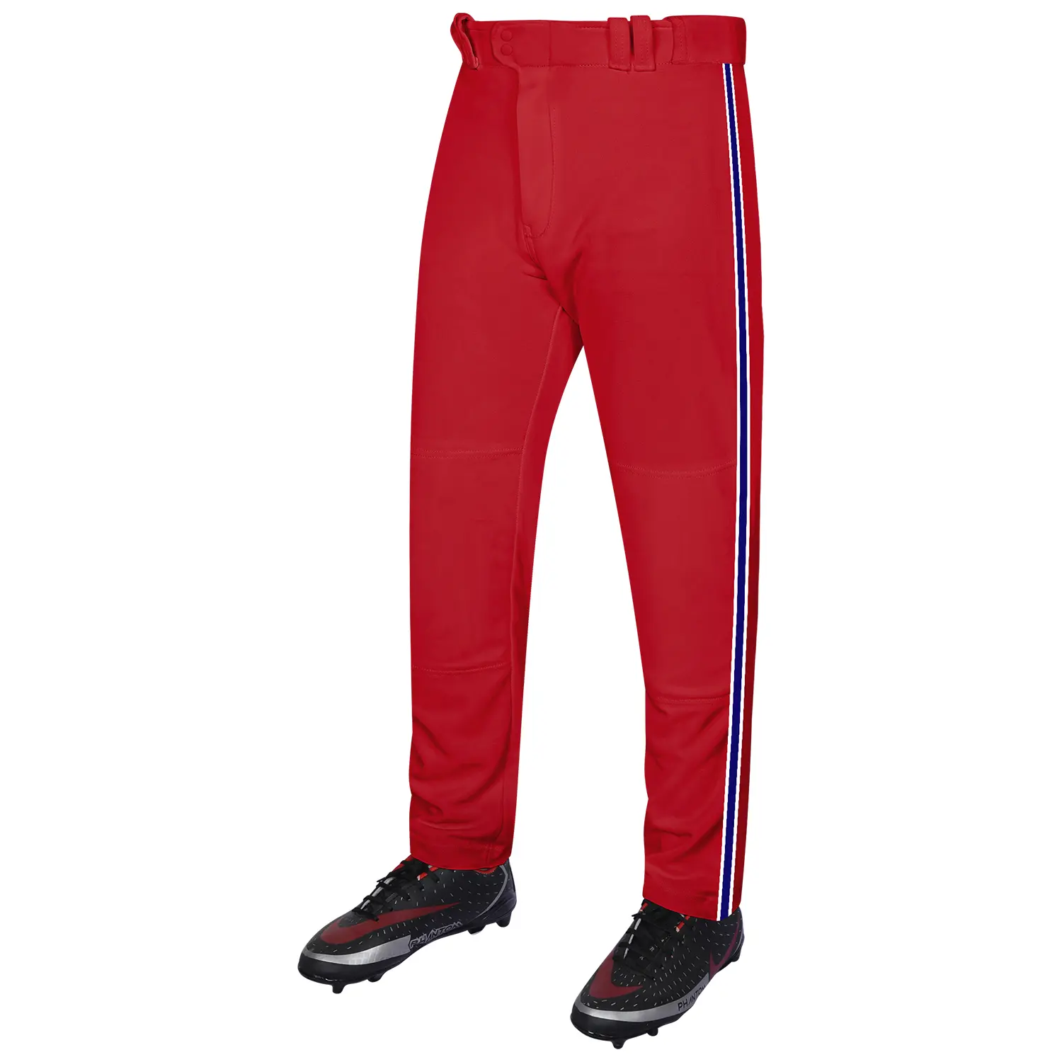 Exxact Sports Proline Male Striped Side Baseball Pants - Relaxed Fit Polyester, Reinforced Knees, Stain-Resistant, Stretch Waist, Anti-Odour, Multi-Size, All Seasons (Men's & Youth, Open Bottom), Baseball & Softball, Breathable, 1 Month, Lightweight, Mach
