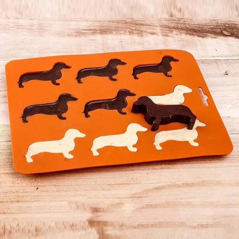 Silicone Dachshund Shaped Ice Cube Mold, Multifunctional Ice Cube Mold Tray, Chocolate Mold, Ice Tray for Freezer, Kitchen Accessories, Apartment Esse