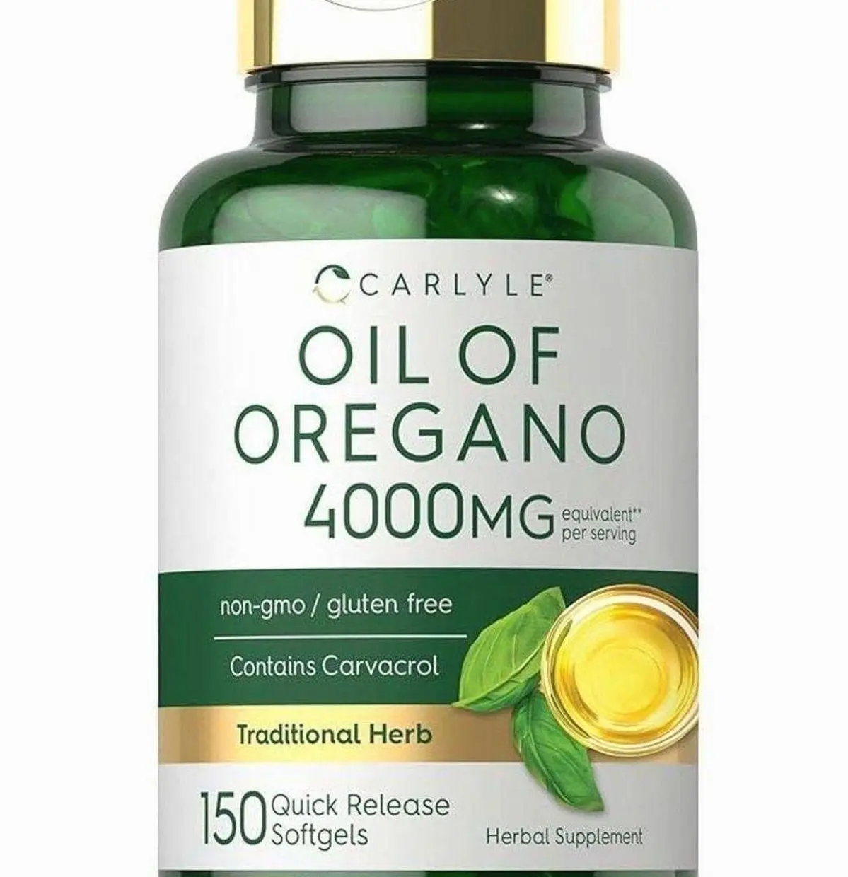 Carlyle Oregano Oil 4000mg Supplement | 150 Softgel Capsules | Contains Carvacrol | Non-GMO & Gluten Free Formula