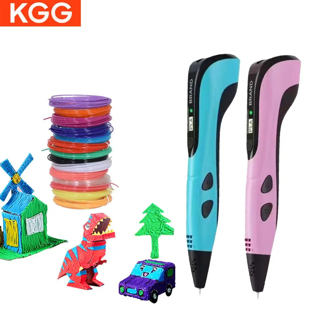 KGG 3D Printing Pen, Best Christmas Gifts, Creative Student DIY Drawing Graffiti Tool Intelligent Toy, 3D Printing Pen with LCD Display Screen 1.75mm