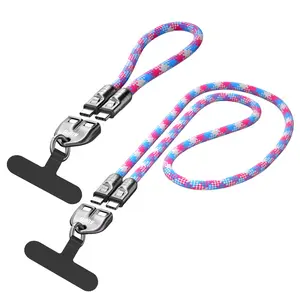AUFU 240W USB-C to USB-C Cable PD 3.1 Fast Charging 480Mbps Data Transfer 2-in-1 Portable Phone Lanyard Design Zinc Alloy Connector Colorful Braided Charging Cable for Cellphone & Electronic Devices
