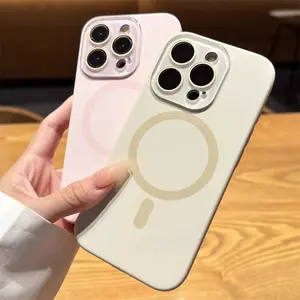 For Apple iPhone 13/14/15/16 Pro Max Magnetic Case - Ultra-Thin, Anti-Drop, High-End Feel, Fully Wrapped Liquid Silicone Lens Protector Screen Protector Cover Smartphone Shockproof Protective Cellphone Protection