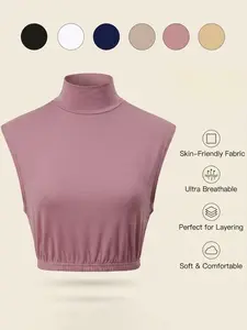 Women's Large Size Solid Color Crew Neck Detachable Collar, Elegant Casual Thin Shoulder Fake Collar, Soft & Skin-Friendly Breathable Fabric Warm Neck Scarf