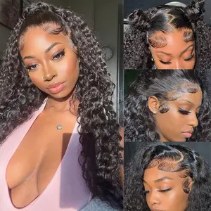 Flash Sale Glueless 180% Density Water Wave Invisi Strap Snug Fit 360 Wig with Drawstring Bleached Knots Pre Cut Lace Beginner Friendly Glueless Ready to Go Human Hair Pre Everything with Baby Hair Around Wig