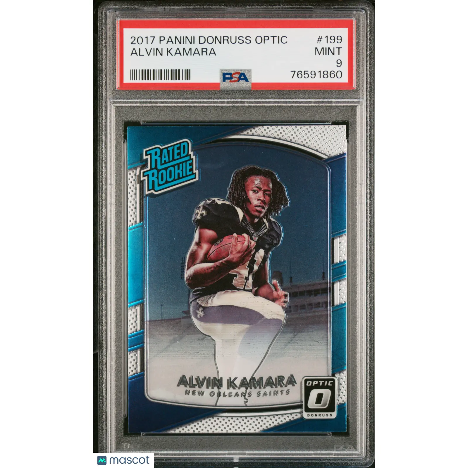 2017 Panini Donruss Optic Alvin Kamara Rated Rookie Card - #199 - PSA 9 - Mint