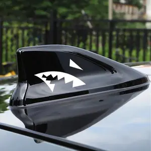 2Pcs Creative Car Sticker Reflective Shark Fin Antenna Shark Mouth Vinyl Decal Car Accessories Decoration Stickers Universal