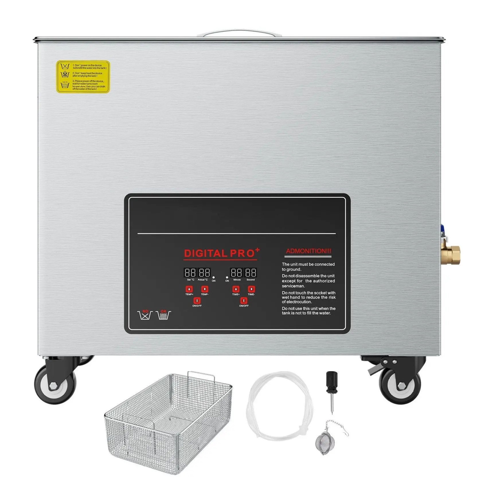 50L Ultrasonic Cleaner Machine -  840W Digital Ultrasonic Cleaning Machine with Basket & Wheels for Industrial Parts, Carburetors, Jewelry Press Type 50 L