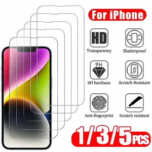 1~5PCS HD Tempered Glass For iPhone 16 17 Pro Max 17e 16e 15 14 13 12 Screen Protector Film For iPhone 11 13 Mini Glass