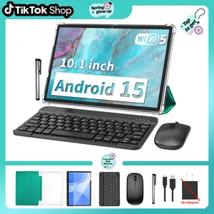 【TikTokShopSpringGlowUp】Relndoo Android 15 Tablet , Wireless Set with Keyboard, Case, Mouse, Stylus, 6GB+128GB ROM,2.4G/5G WiFi