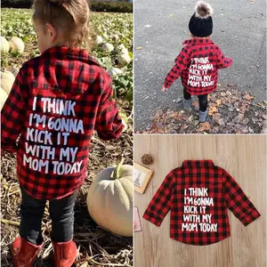 Toddler Baby Fall Clothes Boy Girl Plaid Jacket Button Down Flannel Shirts Coat Festival Outfits for Kids