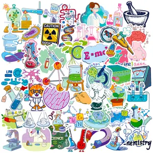 50pcs Chemistry Laboratory Science Graffiti Series Stickers, Sticker Decals, Suitable for Faith Based Designs Such As Scrapbooks, Diaries, Laptops, Water Bottles, Cars, Etc., As Gifts with Positive Information, Bumper Sticker, Universal Car Sticker