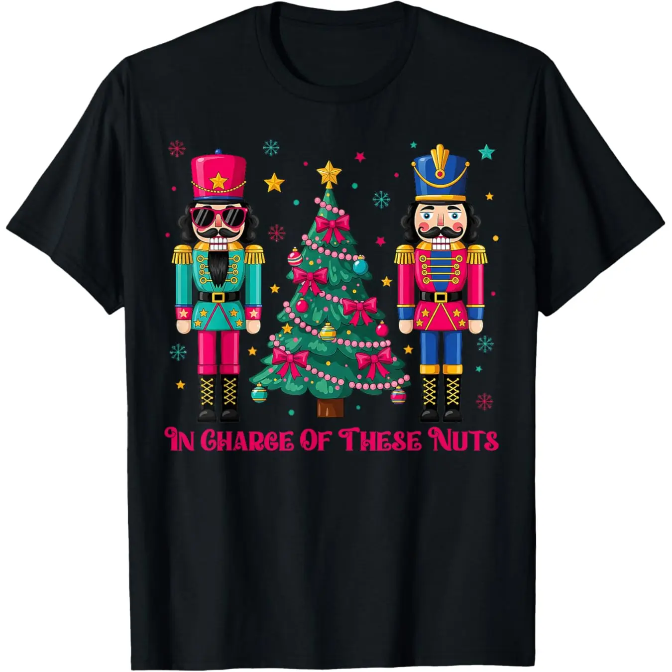 T-Shirt with Funny 'In Charge of These Nuts' Nutcracker Graphic, Casual Streetwear Top for Dance Teachers, Soft Cotton Fabric, Shortsleeve