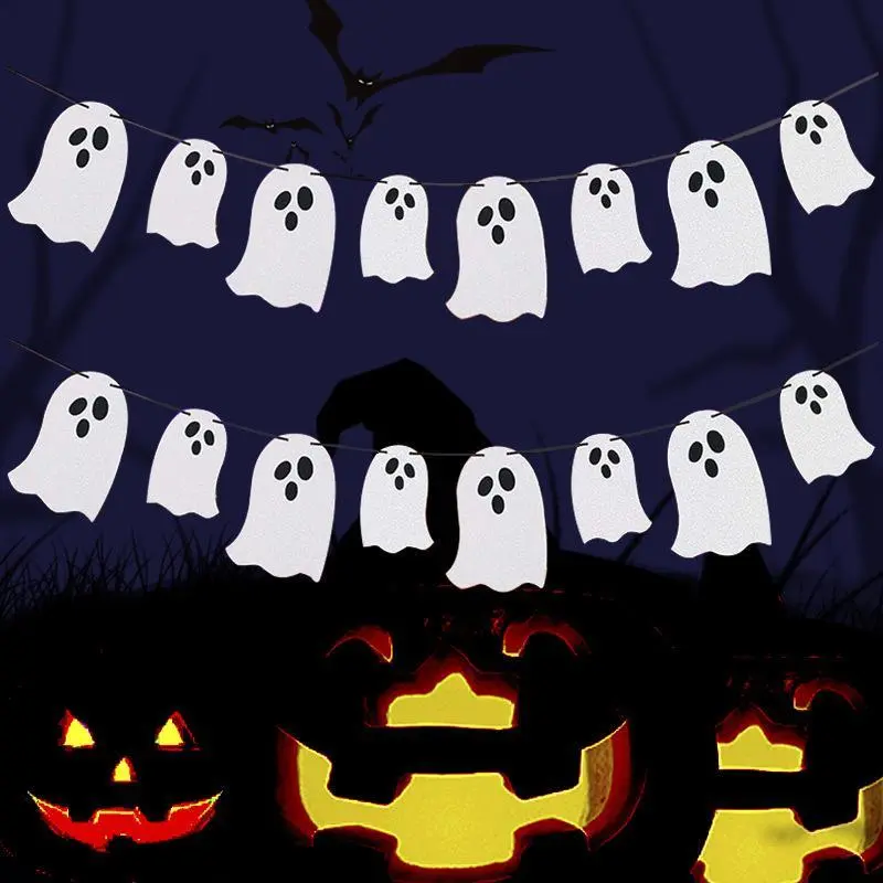 Halloween Ghost Party Decoration Banner, 2 Piece Set for Festive Scene Setup, Perfect for Halloween Parties and Events