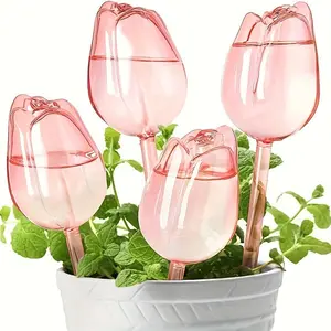Plastic Tulip Watering Device for Plants, Automatic Irrigation System for Home Gardening, Drip Irrigation Tool for Greenery Care, Adjustable Watering System