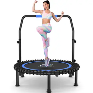ANCHEER 40" Mini Trampoline for Adults Fitness - Heavy Duty Adjustable Handle Indoor Outdoor Exercise