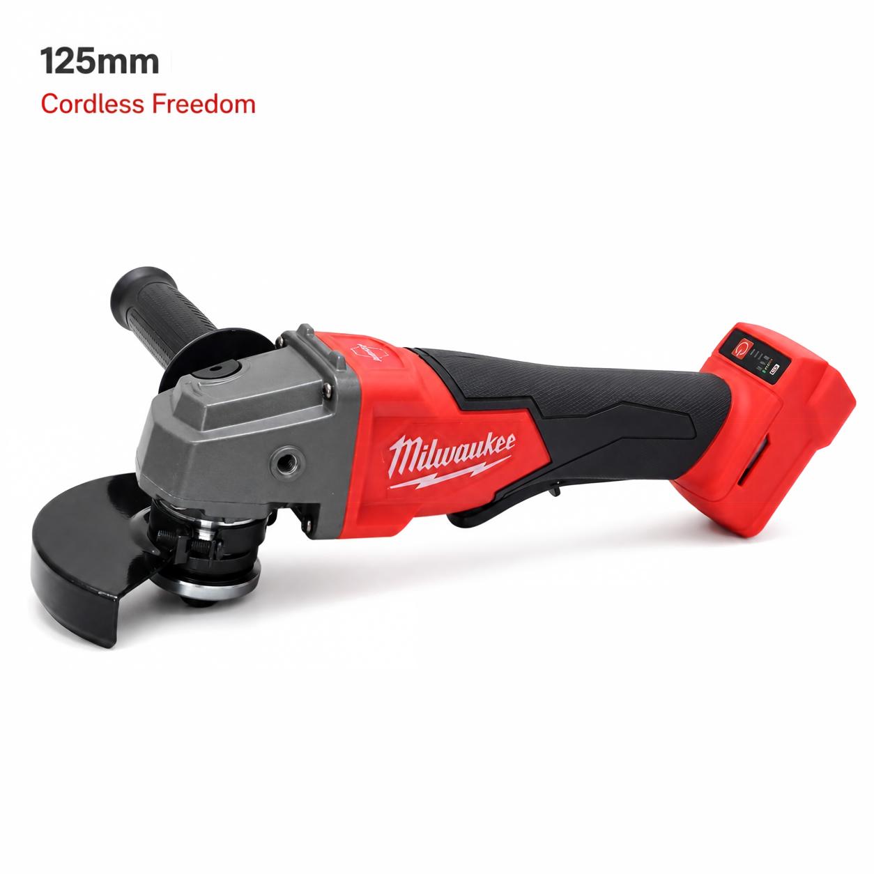 Milwaukee 125mm Heavy Duty Rechargeable Cordless Angle Grinder - XR Brushless Power Angle Grinders, 9500Rpm Max Output, Mechanical Reverse, Ring Anvil, High Torque for Pipe Fitting, Structural Steel Work, Rechargeable Grinding Tool