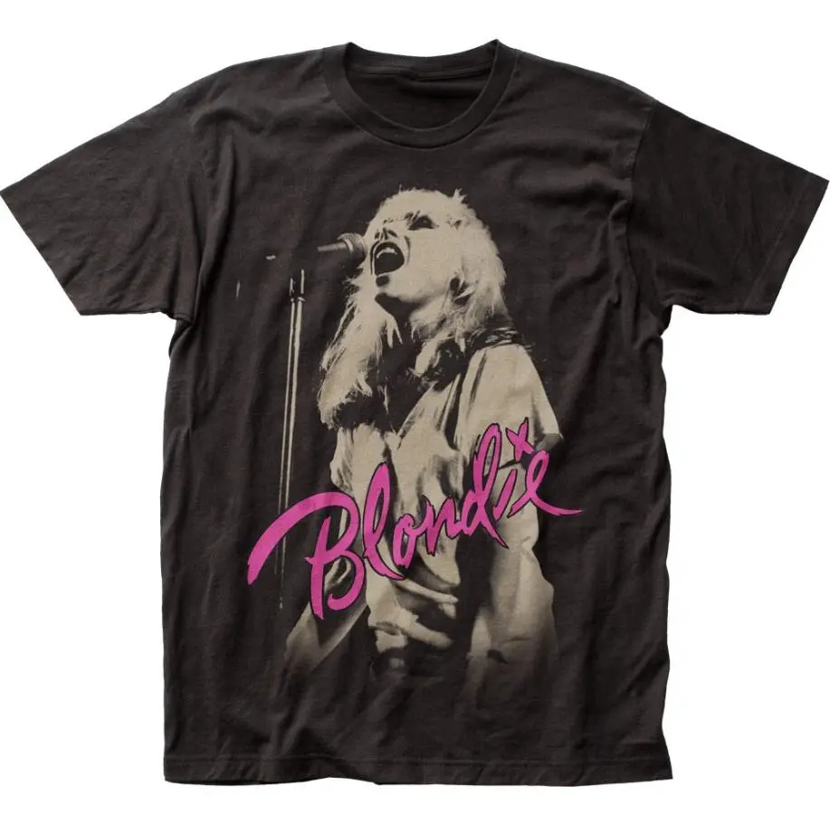 Blondie Mic Tee Rock & Roll Music Band Tee Black