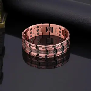 TTL Shop Copper Bracelet for Men 99.99% Pure Copper 3X Ultra Strength Magnetic 3500 Gauss Neodymium Adjustable Hypoallergenic Gift for Dad Boyfriend