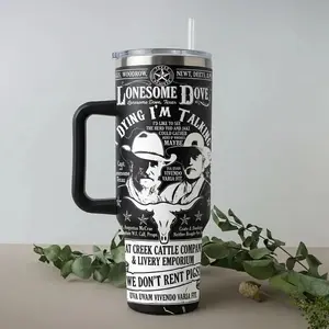 Lonesome Dove Gus & Woodrow 40oz, Tumbler, Old Movies Merch, Western Cowboy Movie, Gift For Fan