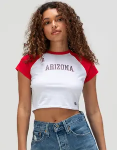 HYPE AND VICE University Of Arizona Womens Crop Raglan Tee