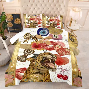 2/3 Pcs Trendy Leopard Print Comforter Set, Fluffy Soft Breathable All Season Bedding, Luxury Modern Bedroom Decor, Perfect Gift for Leopard Print Enthusiasts, With Filling (Pillow Insert Not Included)