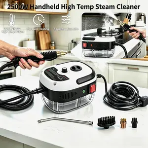 2500W Handheld High Temp Steam Cleaner | Heavy Duty Steam Machine for Car Detailing & Home Cleaning | Multi-Surface Deep Cleaner with Accessories