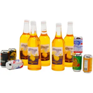 1:12 Scale 11 Pcs Miniature Beer Bottles and Beer Cans Mini House Drink Accessories for Fairy Garden Pub Bar Decoration Dollhouse Beer Glass Model