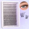 【Black Friday】140pcs Natural Fluffy Eyelash Clusters, 8-16mm, Soft Transparent Stem, Reusable Beginner-Friendly, Perfect for Holidays