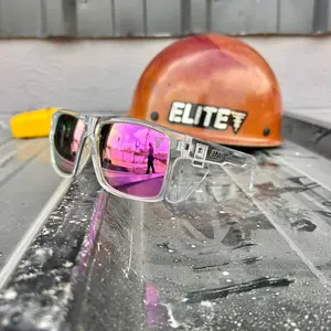 Elite Delta – ANSI Z87.1 Safety Glasses (Clear Frame + Purple Mirror Lens)