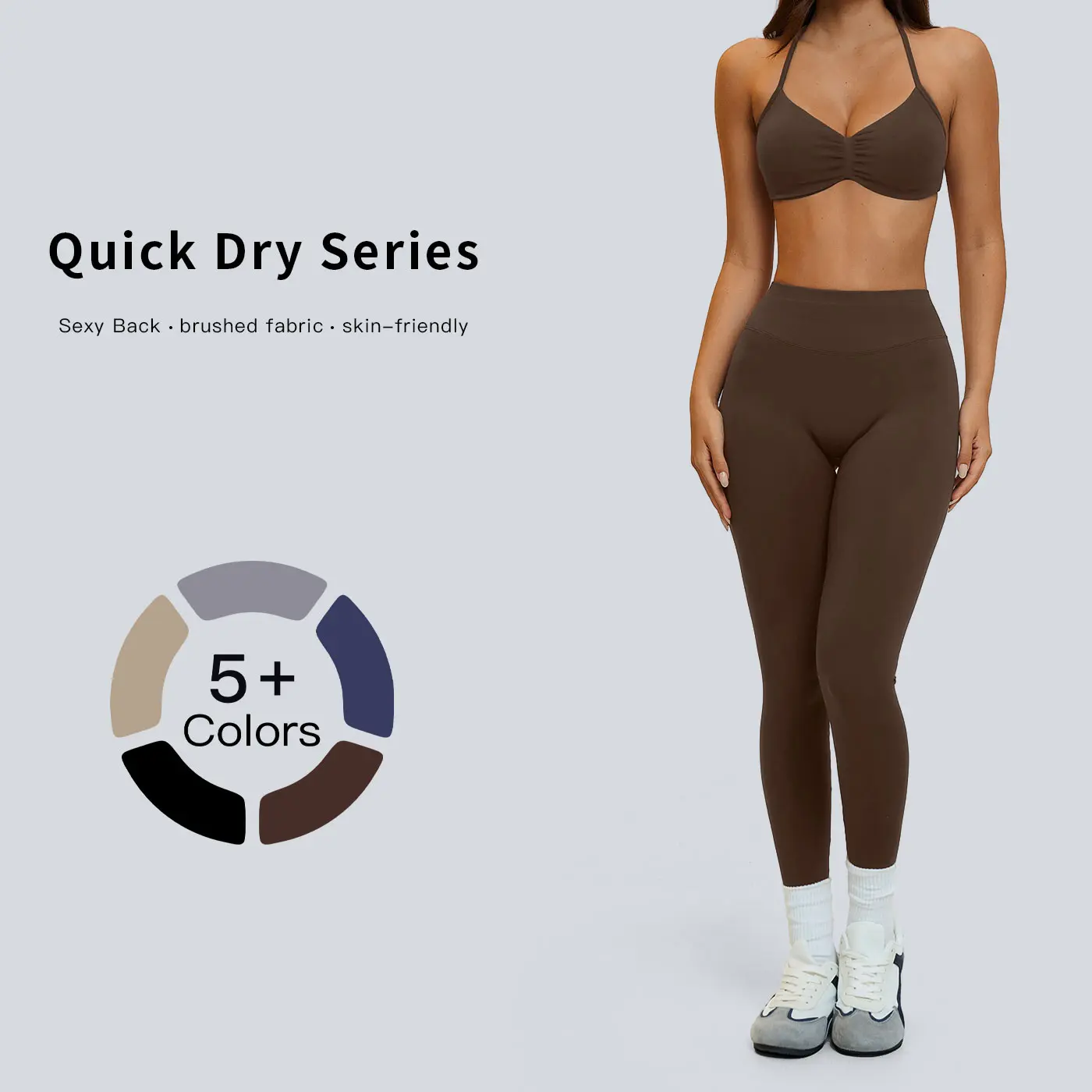 Tenwolf Women’s Casual Sports Seamless Yoga Set — Fitness & Workout, Back-Enhancing Design, High Waist Butt-Lifting, Tummy Control, Pilates Training Set, Female, High Waist Pants