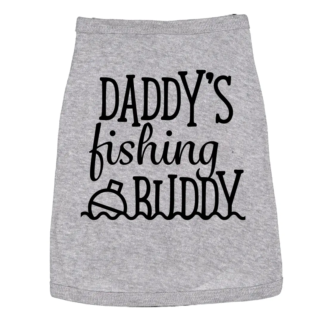 Dog Shirt Daddys Fishing Buddy Cute Clothes for Pet Puppy Dad Joke Shirt For Dogs Funny Camping Puppy TShirt Grey