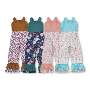 Girl Summer Jumpsuit Cactus Overalls Girl Summer Clothing