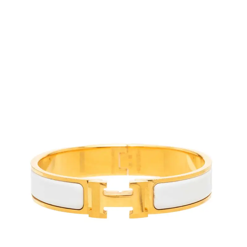 Pre-owned HERMÈS Gold-plated Small Leather Goods Hermes Click H PM Bracelet