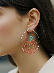 1pc/Halloween Pumpkin Fashion Rhinestone Earrings Women's Festival Accessory Elegant Personality Ear Cuffs for Special Occasions