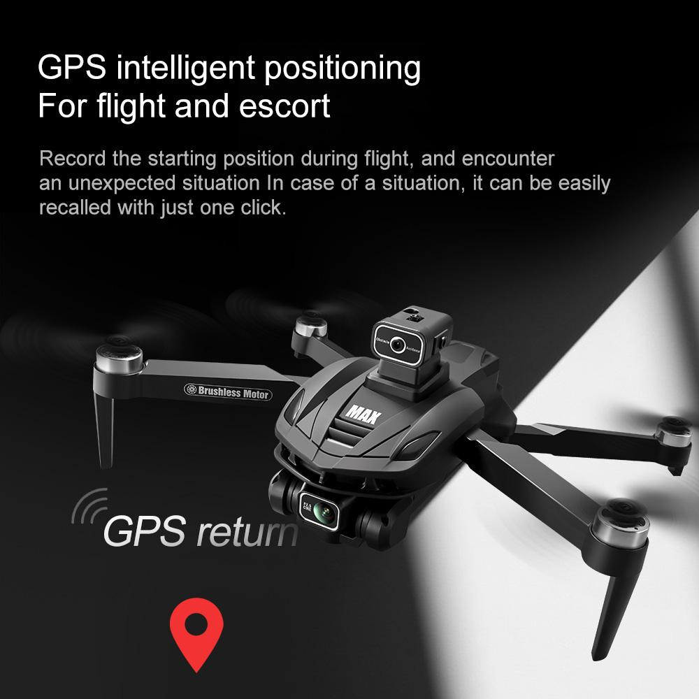 V168 Pro Max Drone with 8K  PTZ Camera, 4.5" Screen Remote Control, 2000m Long Range, GPS Return-to-Home, Brushless Motors, Dual Lenses, Foldable Design, 244g Lightweight, 100m Flight Altitude, 2 Batteries