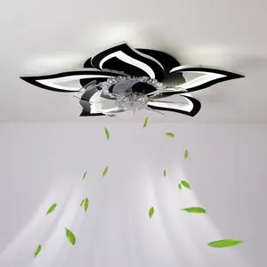 Modern Ceiling Fan with LED Light Dimmable Warm White and Remote, Ultra-Slim Design 6-Speed Ceiling Fan for Bedroom, Timer Function and Energy Efficient