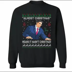 Ace Attorney Ugly Christmas Sweater, Almost Christmas Means It Wasn't Christmas Tshirt, Funny Xmas Shirt