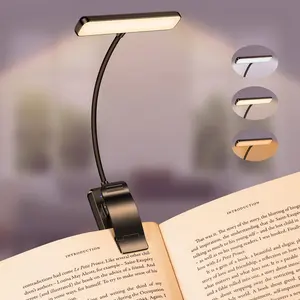 19 LED Rechargeable Book Light for Reading in Bed - Eye Caring 3 Color Temperatures, Stepless Dimming Brightness, 80 Hrs Runtime Small Lightweight Clip On Book Reading Light for Studying